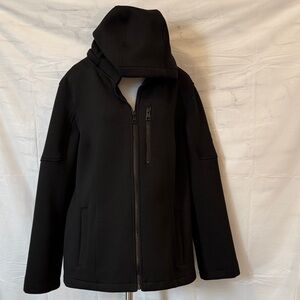 Andrew Marc Womens XXL Black Full Zip Up Detachable Hooded Jacket